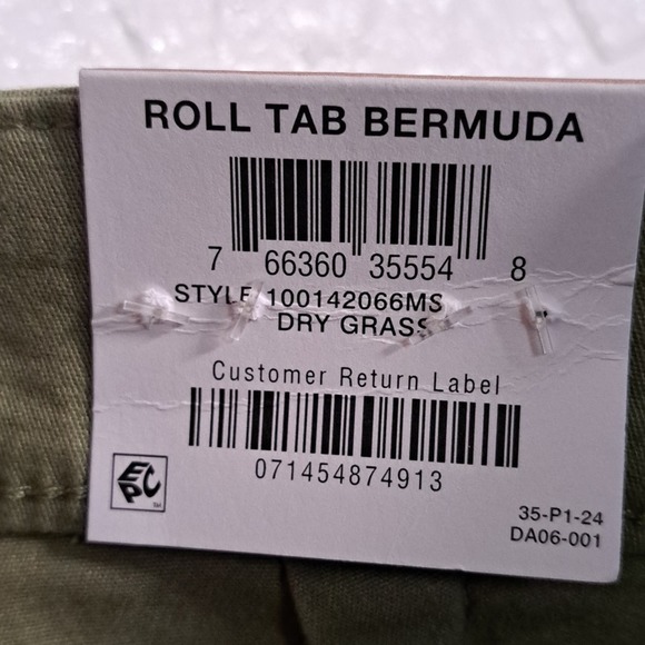 Style & Co Roll Cuff Bermuda Shorts 12 Dry Grass - Picture 6 of 11